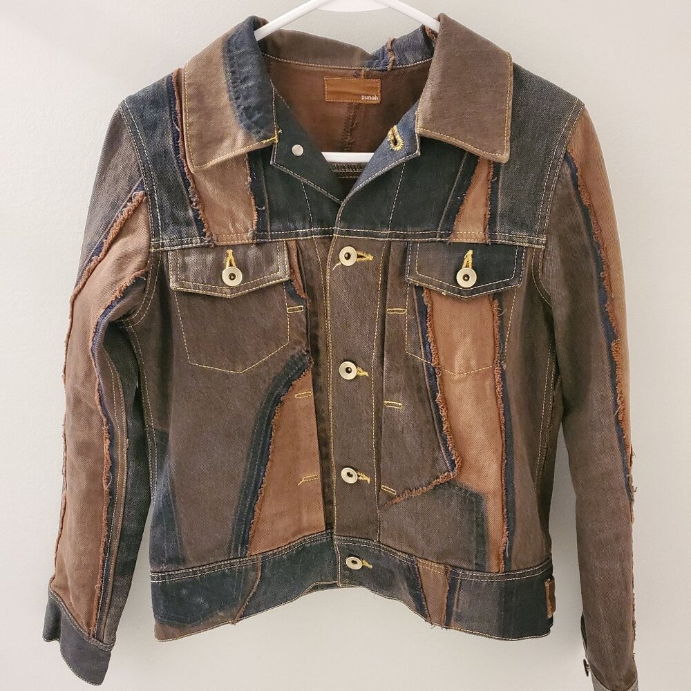 Japanese Punah Distressed Denim Patchwork Jacket